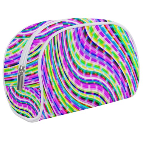 Neon Trippy Swirls Twirls Design Make Up Case (Medium) from ArtsNow.com