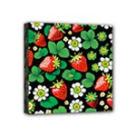 Strawberries Pattern Mini Canvas 4  x 4  (Stretched)