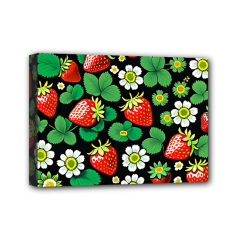 Strawberries Pattern Mini Canvas 7  x 5  (Stretched) from ArtsNow.com