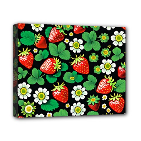 Strawberries Pattern Canvas 10  x 8  (Stretched) from ArtsNow.com