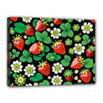 Strawberries Pattern Canvas 16  x 12  (Stretched)