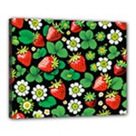 Strawberries Pattern Canvas 20  x 16  (Stretched)