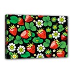 Strawberries Pattern Canvas 18  x 12  (Stretched)