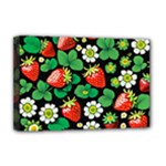 Strawberries Pattern Deluxe Canvas 18  x 12  (Stretched)