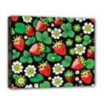 Strawberries Pattern Deluxe Canvas 20  x 16  (Stretched)