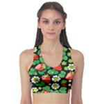 Strawberries Pattern Fitness Sports Bra