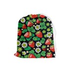 Strawberries Pattern Drawstring Pouch (Large)