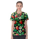 Strawberries Pattern Women s Sport Mesh T-Shirt