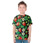 Strawberries Pattern Kids  Cotton T-Shirt