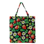 Strawberries Pattern Grocery Tote Bag