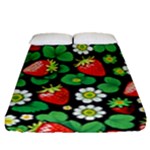 Strawberries Pattern Fitted Sheet (Queen Size)