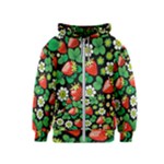 Strawberries Pattern Kids  Zipper Hoodie