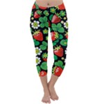 Strawberries Pattern Capri Winter Leggings 