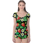 Strawberries Pattern Boyleg Leotard 