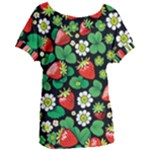 Strawberries Pattern Women s Oversized T-Shirt