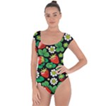 Strawberries Pattern Short Sleeve Leotard 