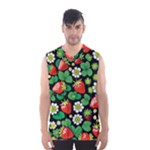 Strawberries Pattern Men s Basketball Tank Top