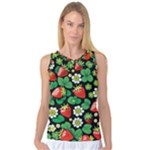 Strawberries Pattern Women s Basketball Tank Top