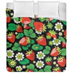 Strawberries Pattern Duvet Cover Double Side (California King Size)