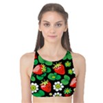 Strawberries Pattern Tank Bikini Top