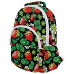 Strawberries Pattern Rounded Multi Pocket Backpack