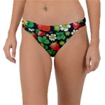 Strawberries Pattern Band Bikini Bottoms