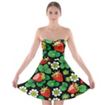 Strawberries Pattern Strapless Bra Top Dress