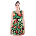 Strawberries Pattern Scoop Neck Skater Dress