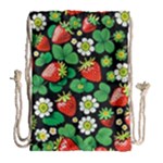 Strawberries Pattern Drawstring Bag (Large)