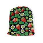 Strawberries Pattern Drawstring Pouch (XL)