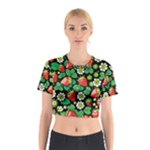 Strawberries Pattern Cotton Crop Top