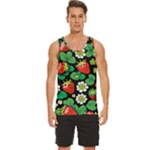 Strawberries Pattern Men s Wide Collar Tank Top