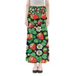 Strawberries Pattern Full Length Maxi Skirt