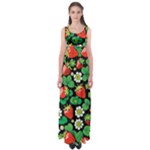 Strawberries Pattern Empire Waist Maxi Dress