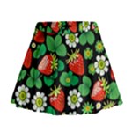 Strawberries Pattern Mini Flare Skirt