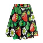 Strawberries Pattern High Waist Skirt