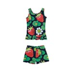 Strawberries Pattern Kids  Boyleg Swimsuit