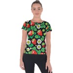 Strawberries Pattern Short Sleeve Sports Top 