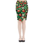 Strawberries Pattern Midi Wrap Pencil Skirt