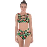 Strawberries Pattern Bandaged Up Bikini Set 