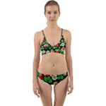 Strawberries Pattern Wrap Around Bikini Set