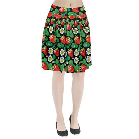 Strawberries Pattern Pleated Skirt from ArtsNow.com