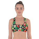 Strawberries Pattern Cross Back Sports Bra