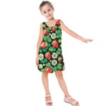 Strawberries Pattern Kids  Sleeveless Dress