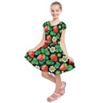 Strawberries Pattern Kids  Short Sleeve Dress