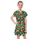 Strawberries Pattern Kids  Drop Waist Dress