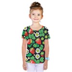 Strawberries Pattern Kids  One Piece T-Shirt