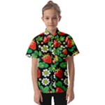 Strawberries Pattern Kids  Short Sleeve Shirt