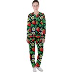 Strawberries Pattern Casual Jacket and Pants Set