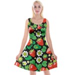 Strawberries Pattern Reversible Velvet Sleeveless Dress